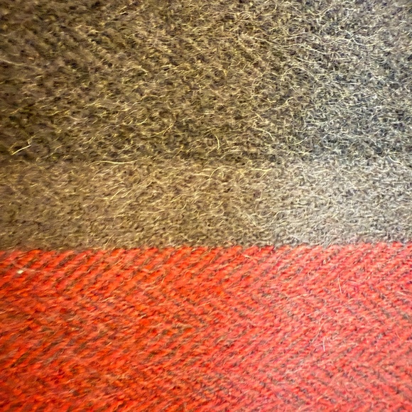 Coach Wool & Cashmere Blend Stripe Scarf – Charcoal & Red – 12x72” - Picture 8 of 8